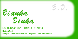 bianka dinka business card